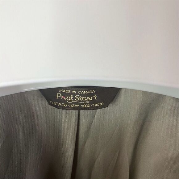Paul Stuart Wool Gray Men's Check Wool Sport Coat Blazer Size 41/35 Formal Work - Picture 3 of 10